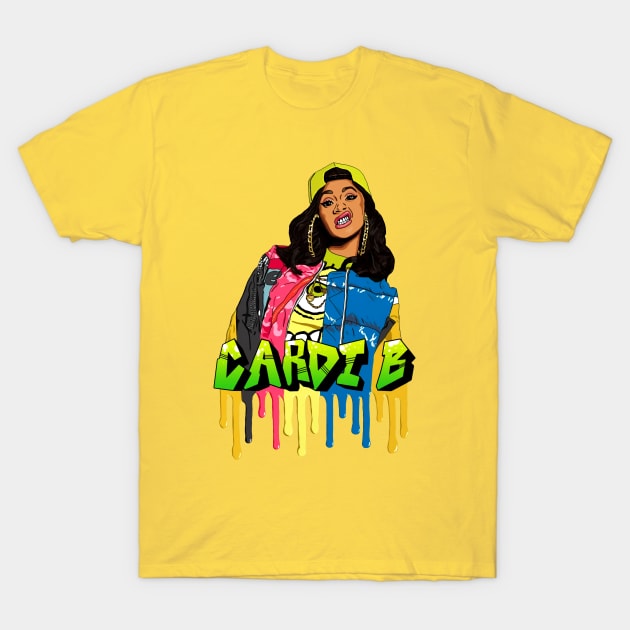 Cardi B Colorful Vintage T-Shirt by Mesrabersama